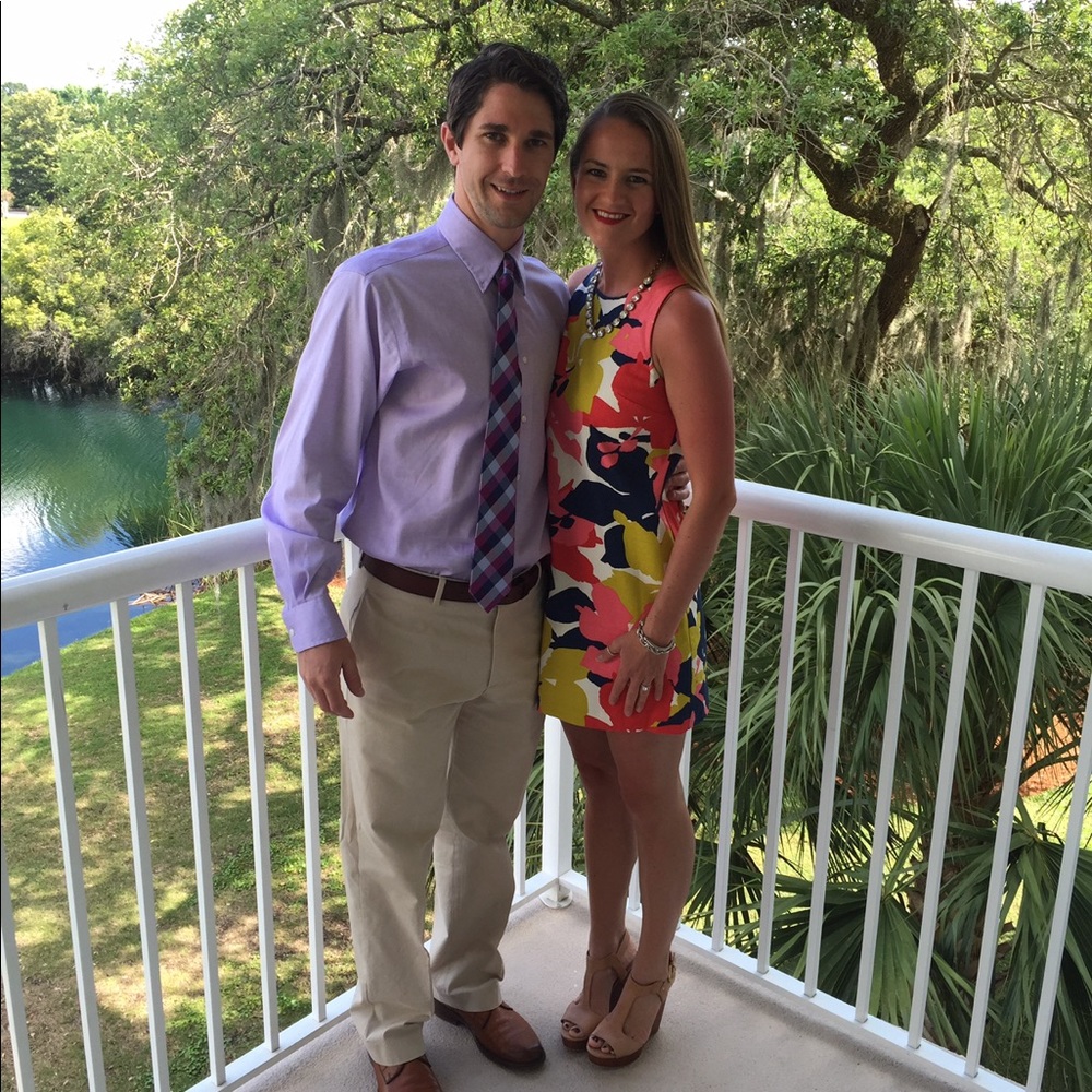 Floral dress.